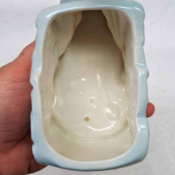 Vintage 1950’s ceramic stork nursery planter/trinket holder marked Japan - Picture 6 of 7